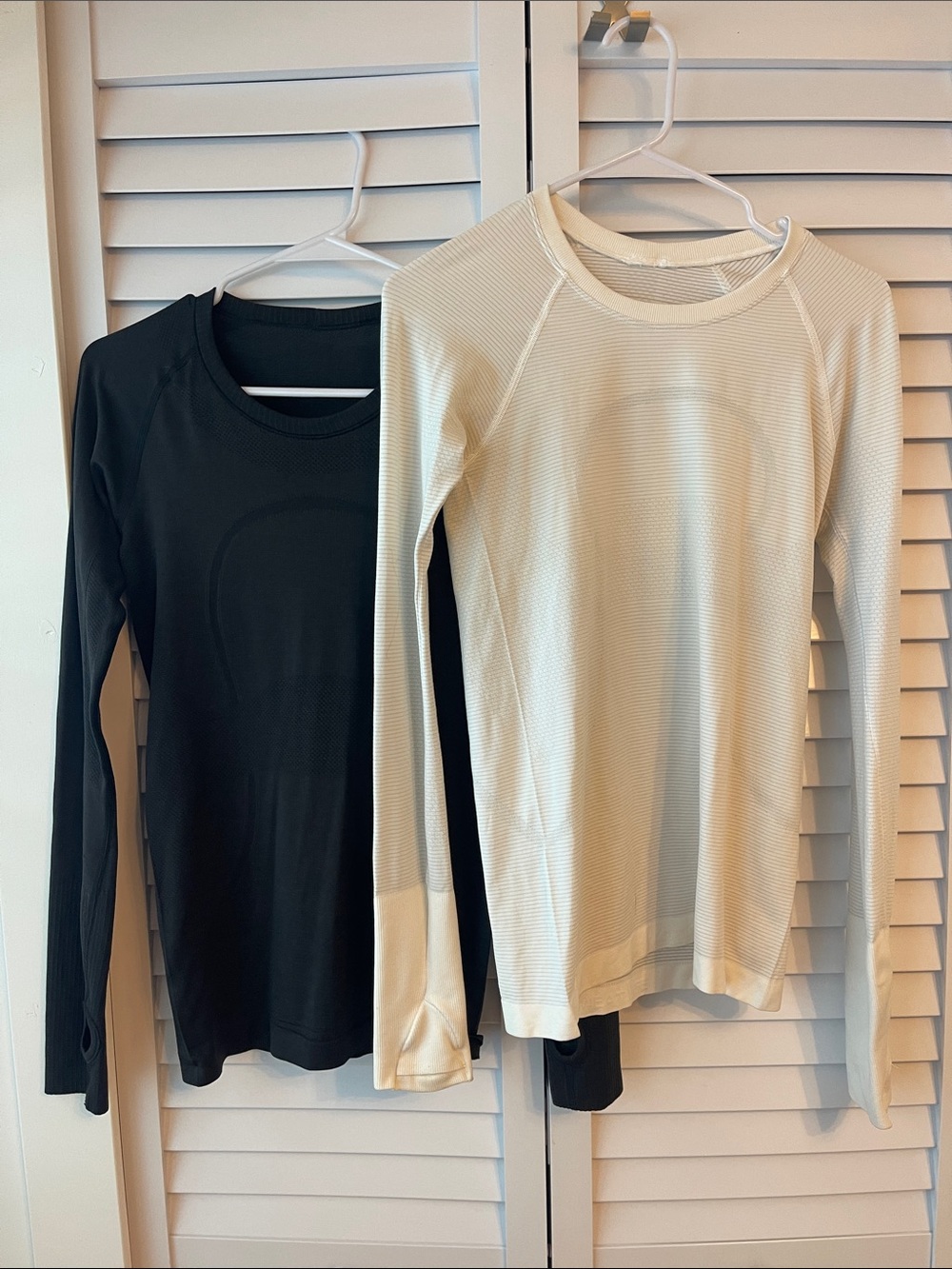 lululemon athletica Long Sleeve Layering Tops - Black & Off White